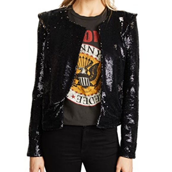 IRO Jackets & Blazers - iro waklyn sequin jacket black and gold sz 36 US 4